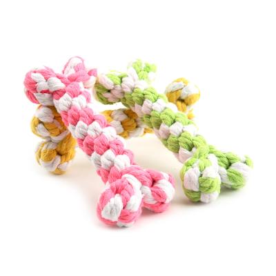 China Durable Durable Cotton Rope Dog Toys Bone Dog Chew Toy For Small Dogs Tranining Teething Cleaning Toys Wholesale for sale