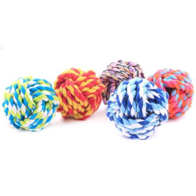 China S/M/L Cotton Rope Viable Dog Toy For Small Dog Cats Puppy Chewing Dog Toy Ball Durable for sale