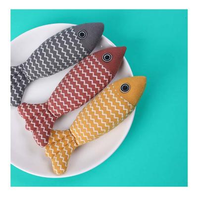 China Yellow/Red/Navy Durable Durable Canvas Cat Toy Cat Chew Catnip Fish Toy Blue Wholesale Price for sale