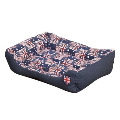 China Wholesale Stylish Breathable UK Flag Dog Bed Full Support Dog Sofa For Small Puppy Cat Dog Beds Suppliers for sale