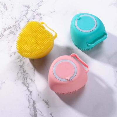 China Sustainable Durable TPR Pet Grooming Brush Soft Massage Pet Shampoo Bath Brush Rubber Comb For Dogs And Cats for sale