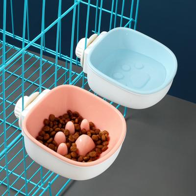 China Removeable Non-automatic Hanging Pet Cage Bowl Crate Dog Bowl Pet Slow Food And Water Feeder For Cat for sale