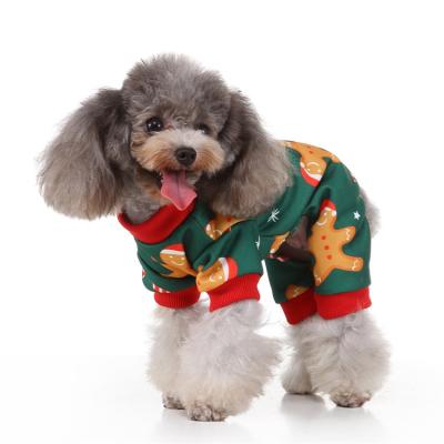 China Sustainable Christmas Gift Design Four Legs Jumpsuit For Pet Supplies Dog Clothes for sale