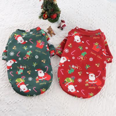 China Christmas Cute Santa Pattern Dog Clothes Wholesale New Winter Viable Fashionable Dog Hoodie for sale