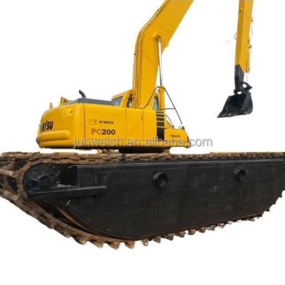 China New Product Japan Long Boom Amphibious Excavator Pontoon Used Amphibious Excavator PC200 PC60 With Good Price 1.2MÂ ³ for sale