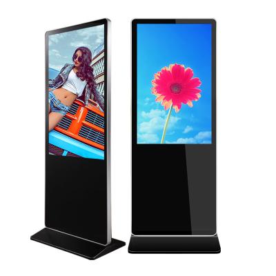 China Best 65 inch large screen smart split screen price advertise public outdoor lcd signage stand marketing advertising stand display contact kiosk for sale