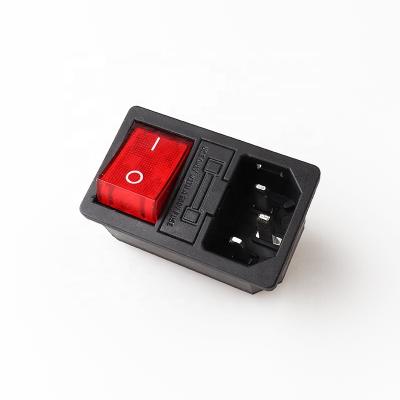 China Safty Hot Selling Electrical Plug AC Power Socket With Rock Switch 3pin Inlet AC Power Socket for sale