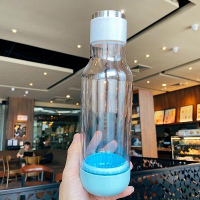 China Viable Wholesale Water Bottles With Logo Clear Double Wall Bottle Custom Plastic Lightweight Glass Bottles Double Wall Bottle for sale