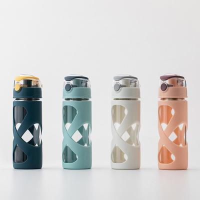 China Best Seller Glass Sustainable Water Bottle With Portable Straw Drinking Bottles Plastic Water Bottle for sale