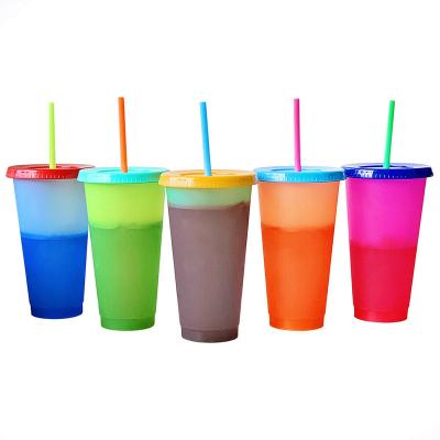 China New Released Viable Changing-color-sublimation-cups Reusable Plastic Coffee Cups Wholesale Color Changing Cups Plastic Made for sale