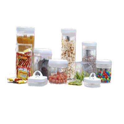 China Sustainable Easy-Lock Transparent Plastic Canister Sealed Boxes for sale