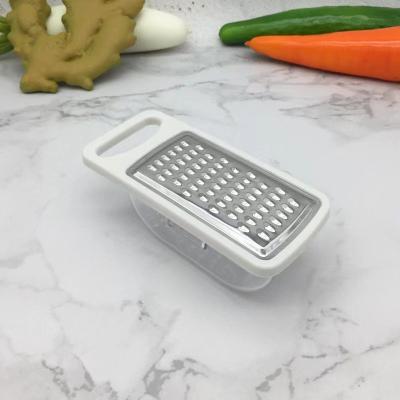 China Hot Selling Viable Stainless Steel Kitchen Tools Mini Cheese Grater With Container Manual Vegetable Slicer Grater for sale