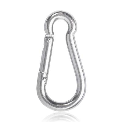 China Outdoor Sports Spring Snap Hook With Eyelet Stainless Steel Spring Hook Climbing Ring for sale