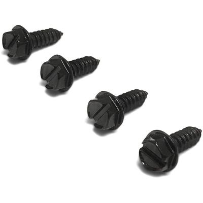 China HEX Anti-Rust License Plate Black Screws are used to secure the license plate mount and cover to black galvanized cars and trucks for sale