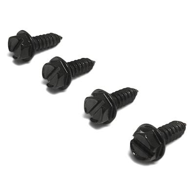 China HEX used to secure license plate mount and hood on black cars and trucks galvanized anti-rust black license plate screws for sale