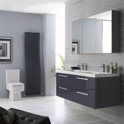 China Modern High Gloss Bathroom Basin Cabinet Vanity , Modern Small Bathroom Vanity for sale