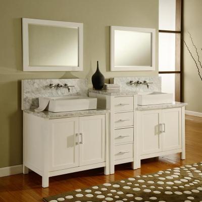 China Ethan Allen Flair Bathroom Vanities With Modern Wood Double Sinks 72 Inch Legs for sale