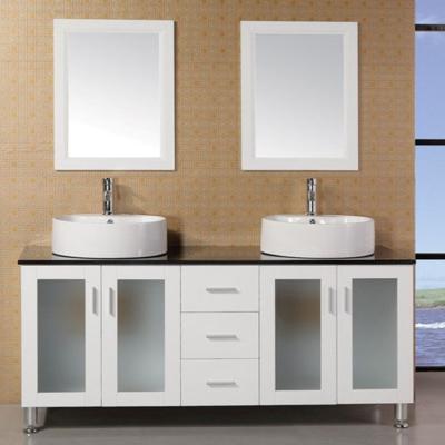 China Modern style white color bathroom cabinet sink and cabinet combined for sale