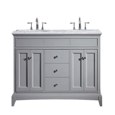 China Modern Gray Vanity Sink Unit Creamic Restaurant Bathroom Vanities for sale