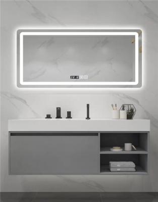 China Modern HPL Bathroom Vanity Modern European Style Bath Furniture Cabinet With Custom Vanity Light for sale