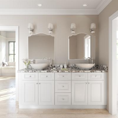 China Modern American Style Customized Free Standing Shaker Door Panels White Bathroom Vanity With Bowl Basin for sale