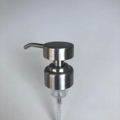 China Non Spill Factory Glass Bottle Brushed Stainless Steel Hand Soap Foamer Pump Metal Pump 28/410 Foam Pump for sale