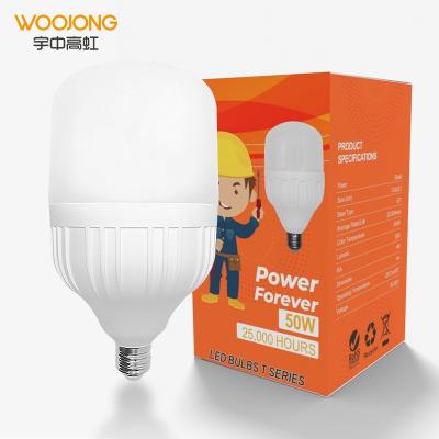 China High Quality Warehouse Woojong Manufacturer Plastic Coated Aluminum B22E27 T100 30W T Shaped Led Light Bulb for sale