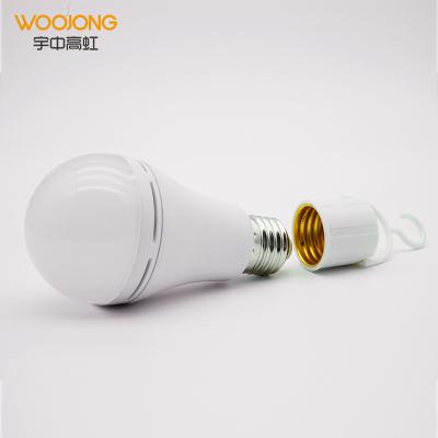 China Residential hot sale WOOJONG light bulb A60 7W electric rechargeable bulb indoor and outdoor LED lamp for sale