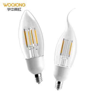 China Residential WOOJONG Lamp Clear Milk Amber Candle Bulb Incandescent Led Filament Decor In Home for sale