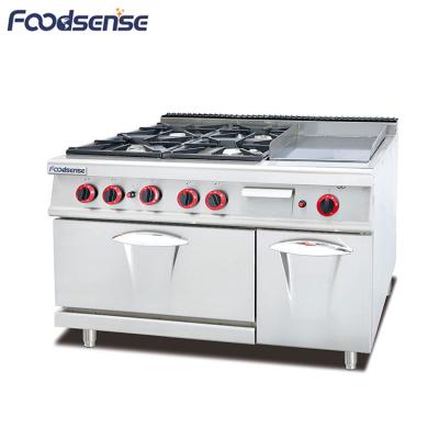 China Restaurnts China Stainless Steel 4-Burner China Gas Stove Oven With Barbecue Lava Rock, Gas Stove Cooker en venta