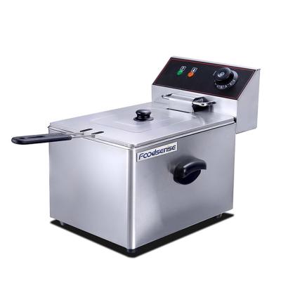 Cina Fast Temperature Factory Supply 1-Tank 1-Basket Commercial Electric Deep Fryer With Filter, Deep Fryer Marks in vendita