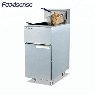 China Fast Temperature Rising Gas 1-Tank 2-Basket Commercial Industrial Fryer, Industrial Deep Fryer Te koop