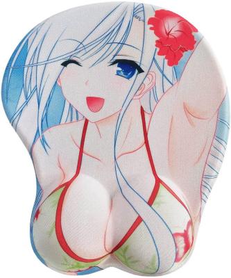 China HEATED 3D Anime Wrist Mouse Pad Gel Wrist Rest Mousepad Sexy Girl Boob Mouse Wrist Pads for sale