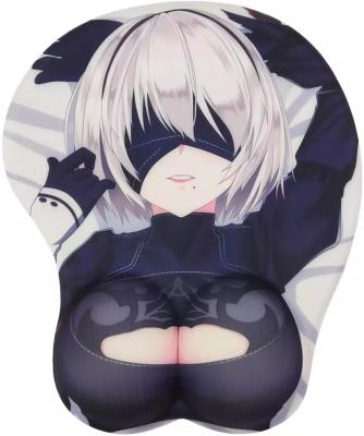 China With Wrist Rest Custom Boob Hot 3D Sublimation Gel Tapis De Souris Femme Sexy Breast Adult Anime Cartoon Girl Ergonomic Wrist Rest Mouse Pad for sale