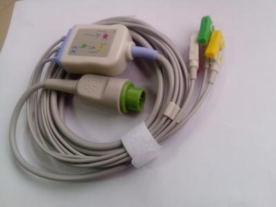 China Compatible Biolight A series 3 lead ECG cable with clip end, IEC, for sale