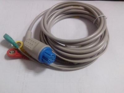 China Datex 3 lead ecg cable with snap end ,IEC for sale