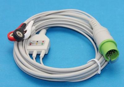 China Spacelabs 3 lead ECG cable with snap end , AHA,17 pin for sale