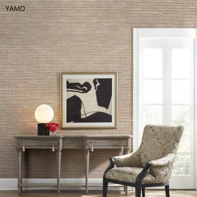 China CLASSIC Fabric Textured Linen Wallpaper Elegant Textile Wallcovering For Home Decor for sale