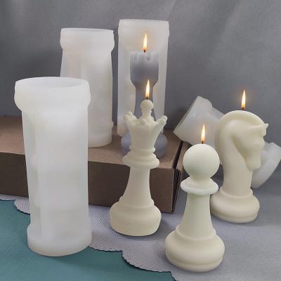 China Making 3D Candle Silicone Chess Board Epoxy Resin Casting Mold International Chess Piece Silicone Mold For Jewelry Making Family Board Games for sale