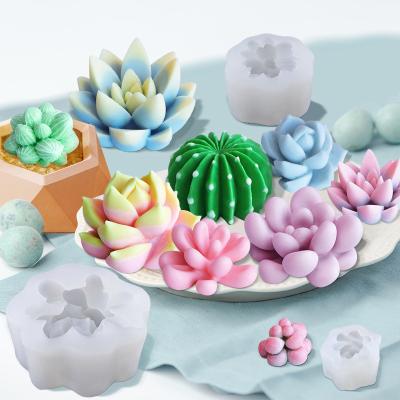 China Making Succulent Candle Silicone Mold Plants Mold for Making Cake Decorating DIY Candle Fondant Soap Chocolate and Epoxy Resin Crafts for sale