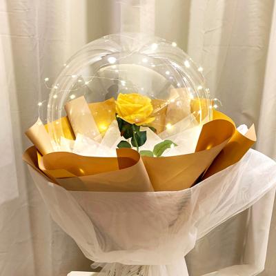 China High Quality Wedding Rose Flower LED Balloons Valentine's Day Gift Birthday Party Decoration Supplies Romantic for sale