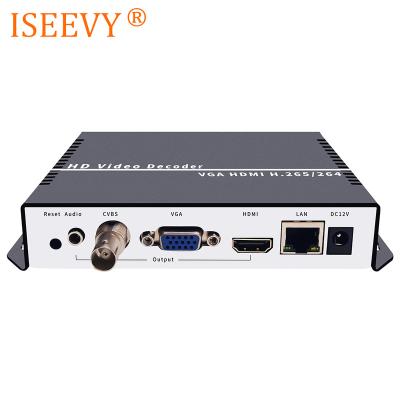 China ISEEVY H.265 H.264 IP Video Decoder With HD VGA CVBS Output Support RTMP RTSP RTP HTTP Network Stream Decoding ISV-HVCD5 for sale