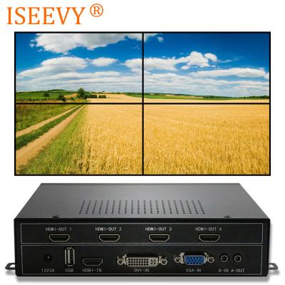 China ISEEVY Mirror Wall Video Controller 2x2 HDMI DVI VGA USB Video Processor For 4 TV Splicing Display for sale