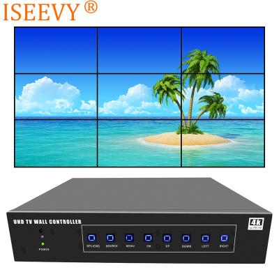 China ISEEVY 4K60 UHD Video Wall Controller 3x3 2x4 4x2 Support 3840* 2160@60 Input For 9 TV Splicing Support Rotate 90 Degree Display ISV-TWC9-4K60 for sale