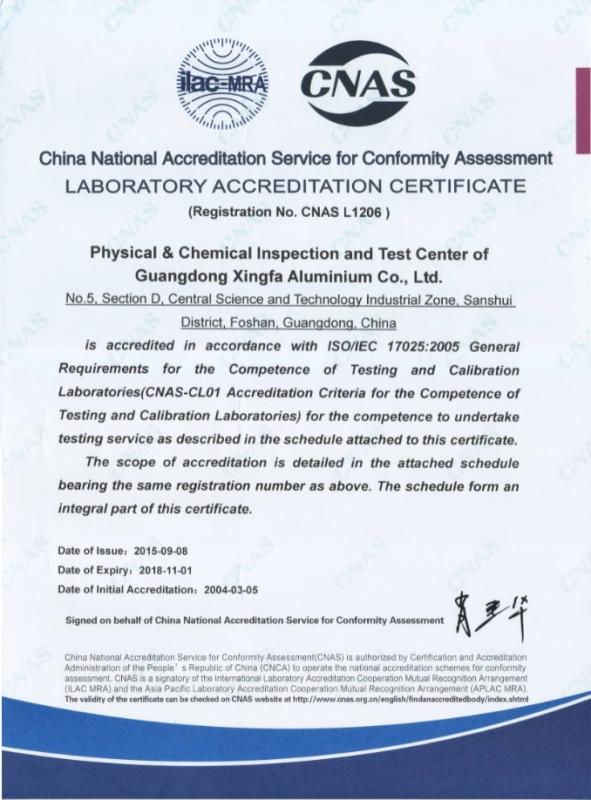 Laboratory Accreditation Certification - MINOL GROUP LTD.