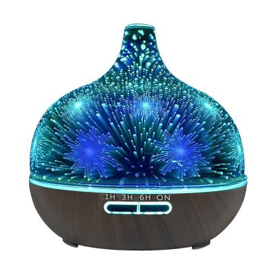 China Household Appliances 500ml 3D Diffuser 7 Color LED Glass Electric Essential Oil Diffuser Remote Control Fragrance Diffuser for sale