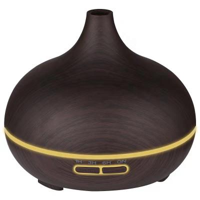 China Make Dry Skin Improve Wooden Color LED Lamp Electric Air Diffuser 7 Grain 500ml Household Appliances Aroma Diffuser for sale