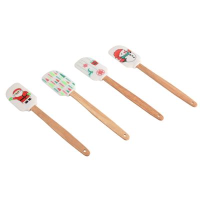 China Sustainable Kitchen Cooking And Baking Pastry Tools Silicone Tool Kit With Wooden Handle for sale