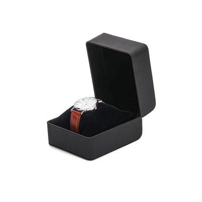 China Best Selling Luxury Custom Logo Handmade PU Leather Watch Box Gift Packaging Black for sale