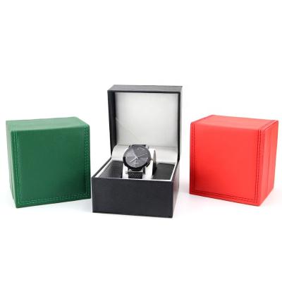 China Hign-end Luxury Handmade Custom Logo PU Leather Gift Packaging Watch Box for sale